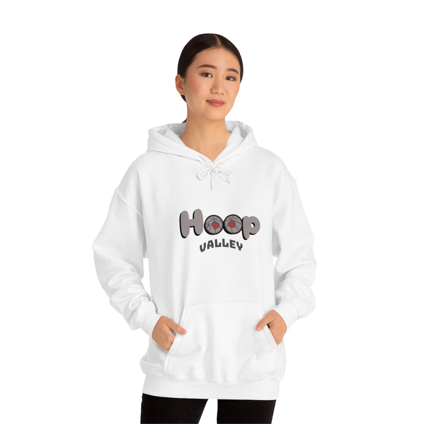 Hoop Valley Heavy Hooded Sweatshirt White/Brown Design