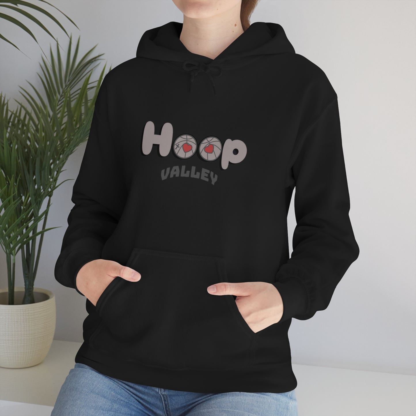 Hoop Valley Heavy Hooded Sweatshirt White/Brown Design